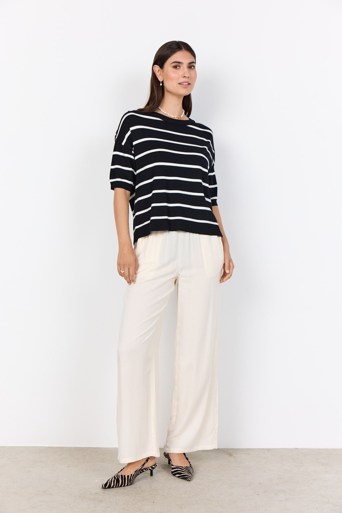 SC-DOLLIE STRIPE 794 Pullover Svart