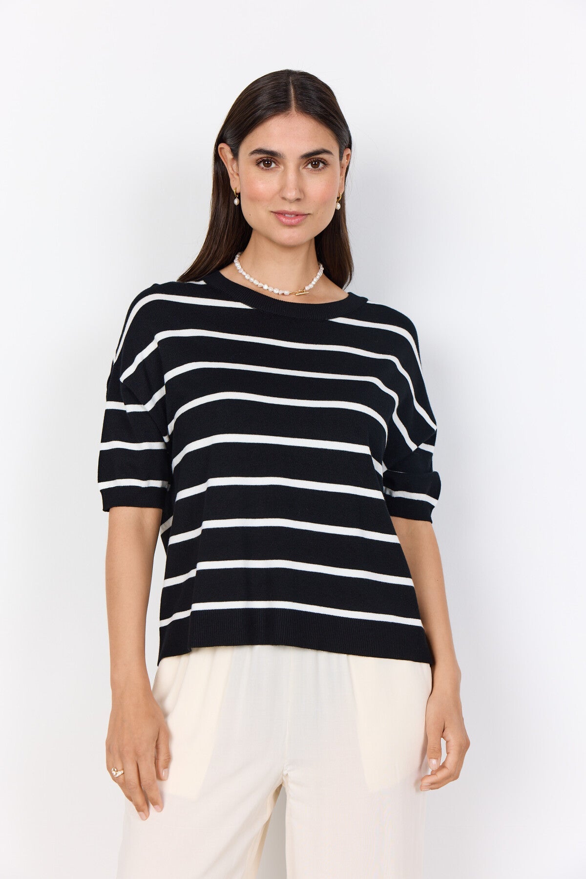 SC-DOLLIE STRIPE 794 Pullover Svart