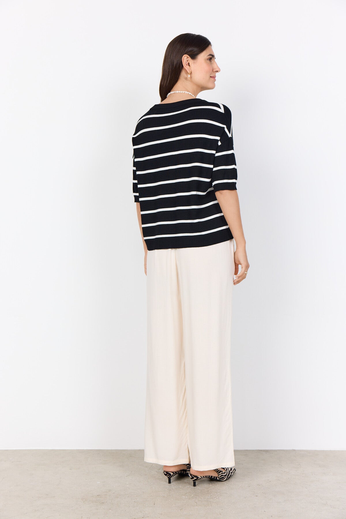 SC-DOLLIE STRIPE 794 Pullover Svart