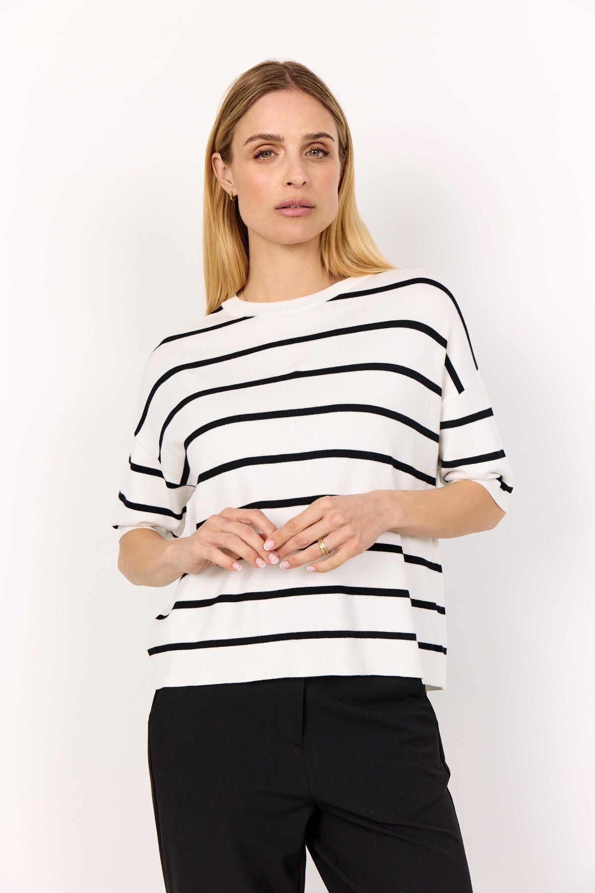 SC-DOLLIE STRIPE 794 Pullover Off white