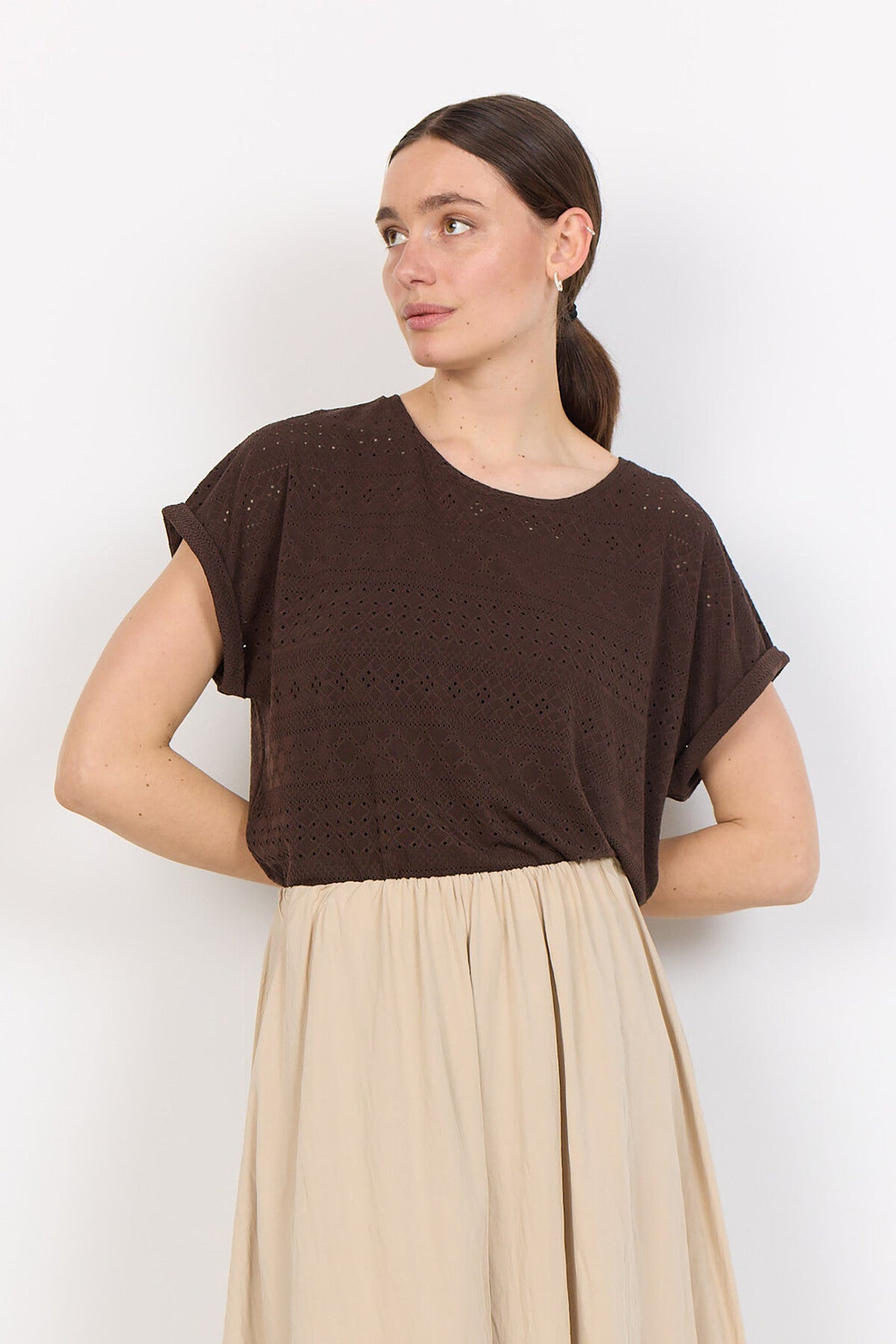 SC-SATINE 2 T-shirt Mörkbrun