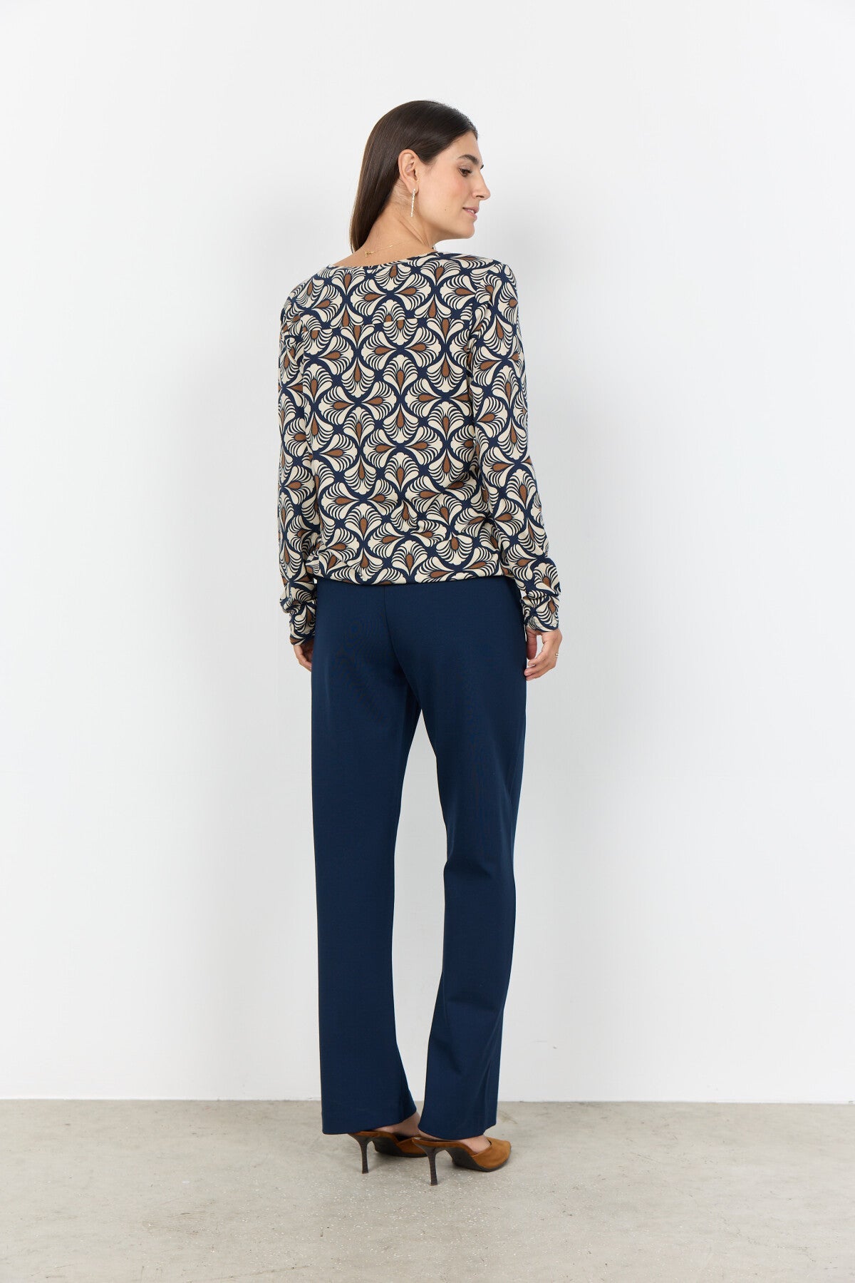 SC-FELICITY AOP 526 Blus mörkblå