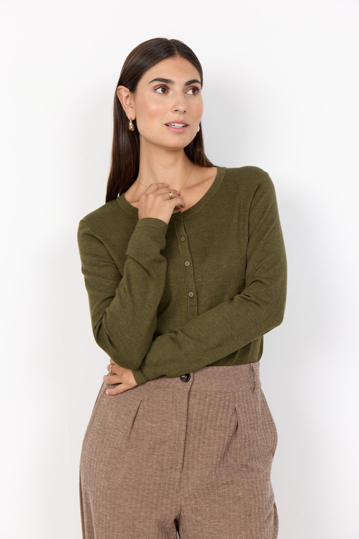 SC-DOLLIE 446 Cardigan Mörkgrön