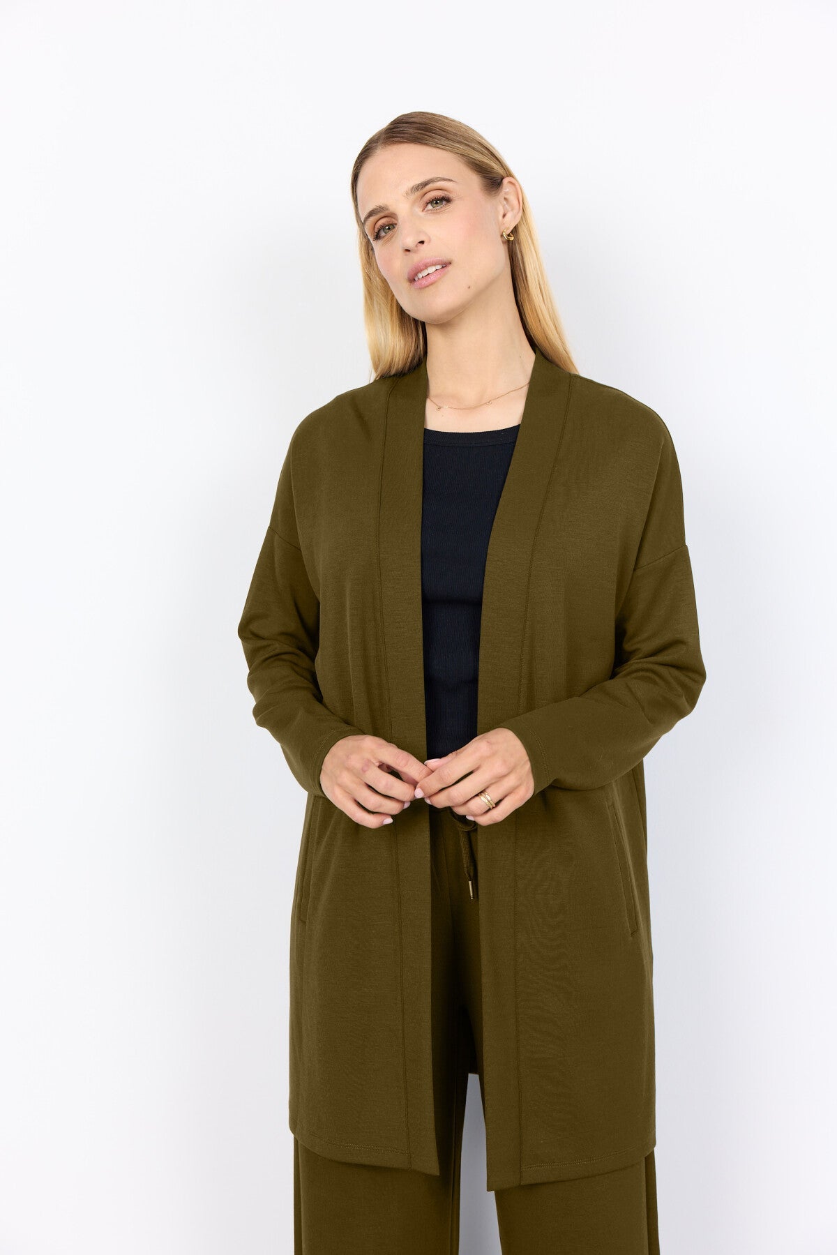 SC-BANU 221 Cardigan Mörkgrön