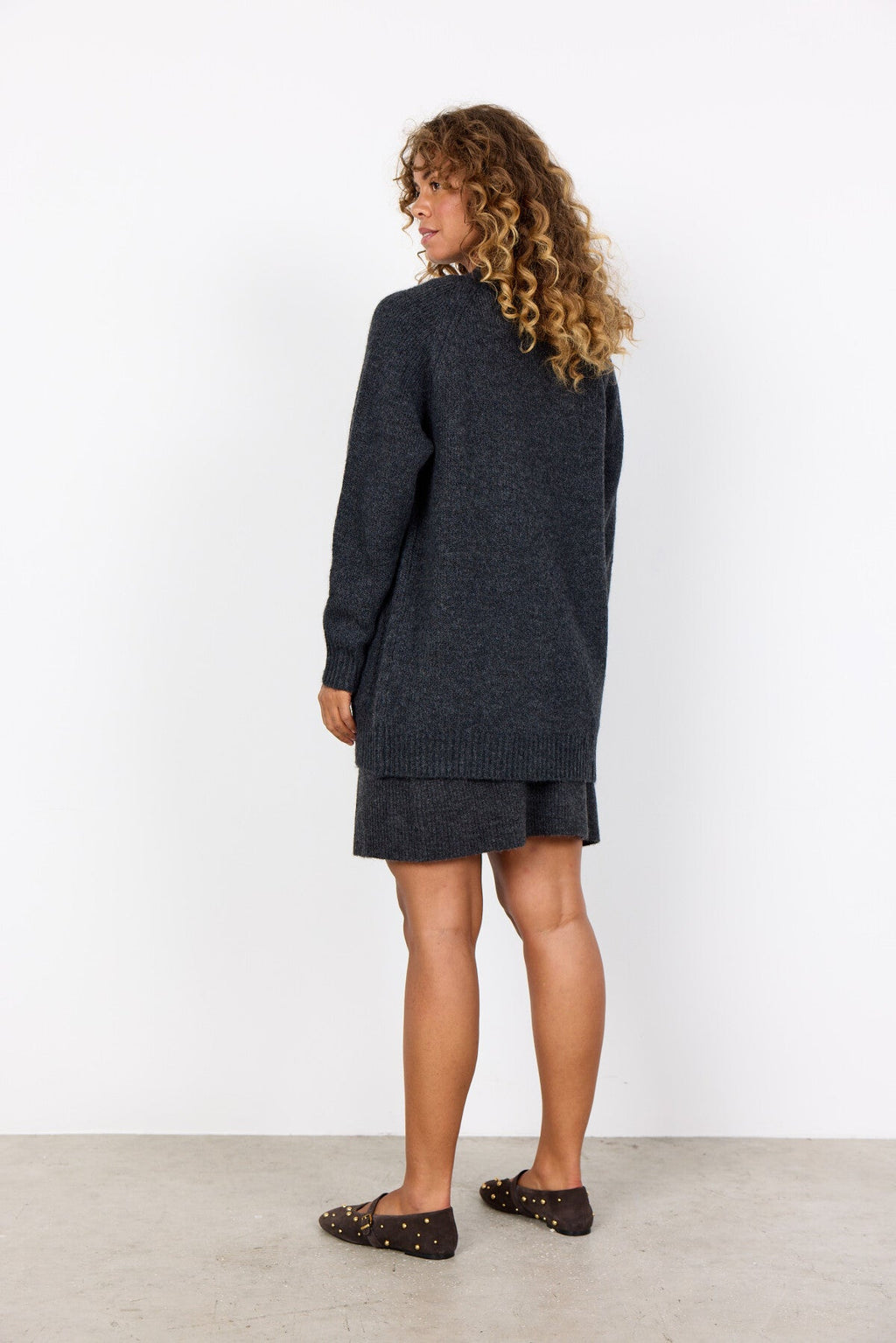 SC-GUNNA 13 Cardigan Mörkgrå