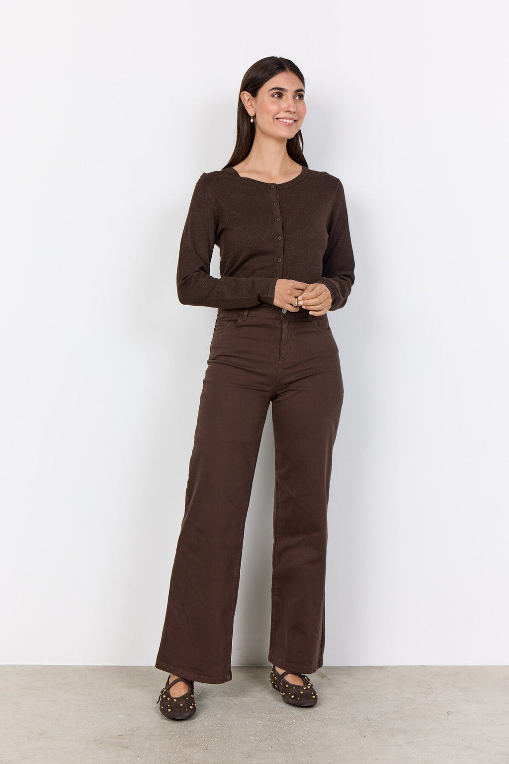 SC-DOLLIE 446 Cardigan Mörkbrun