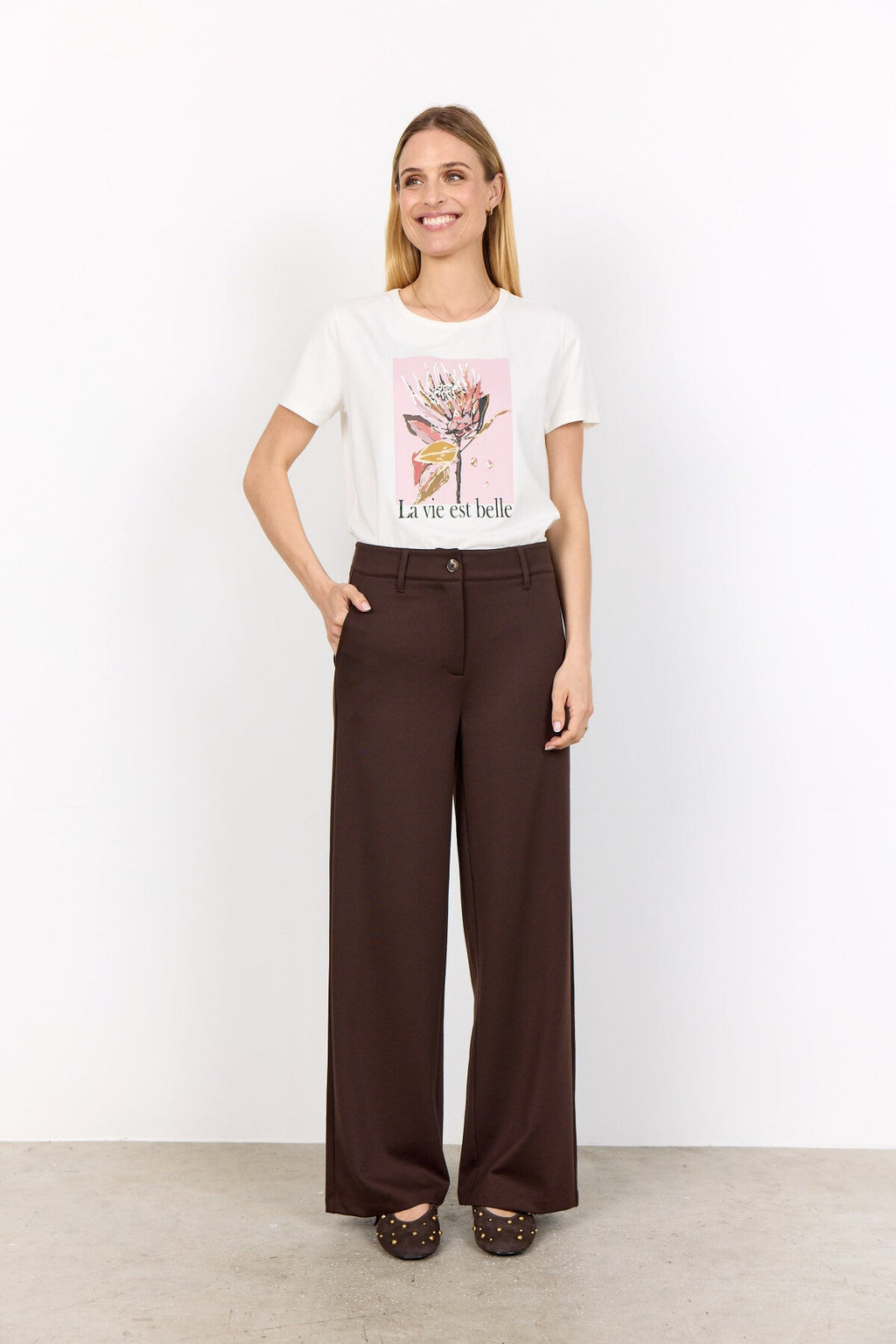 SC-DANIELA 9 Byxor Mörkbrun