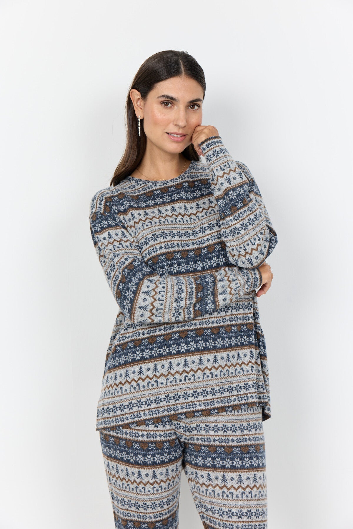 SC-BIARA AOP SET 149 Pyjamas mörkblå