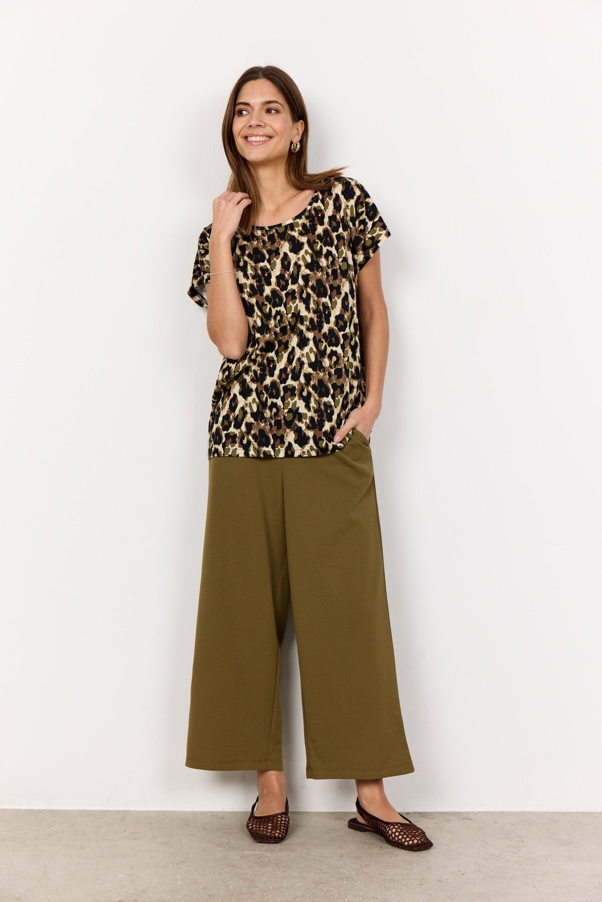 SC-FELICITY AOP 515 T-shirt Oliv