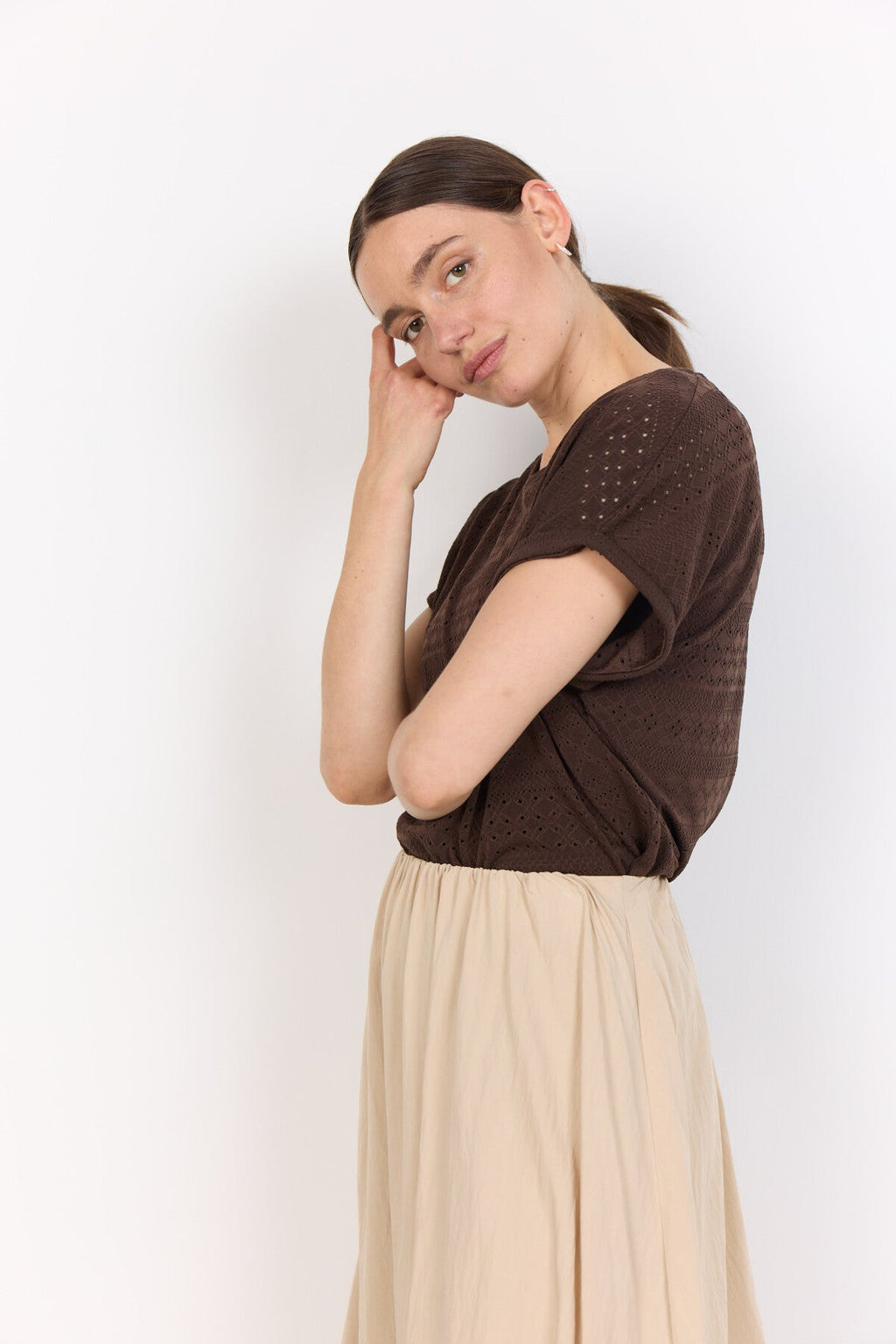 SC-SATINE 2 T-shirt Mörkbrun