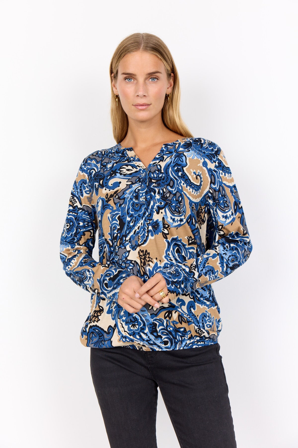 SC-FELICITY AOP 518 Blus mörkblå