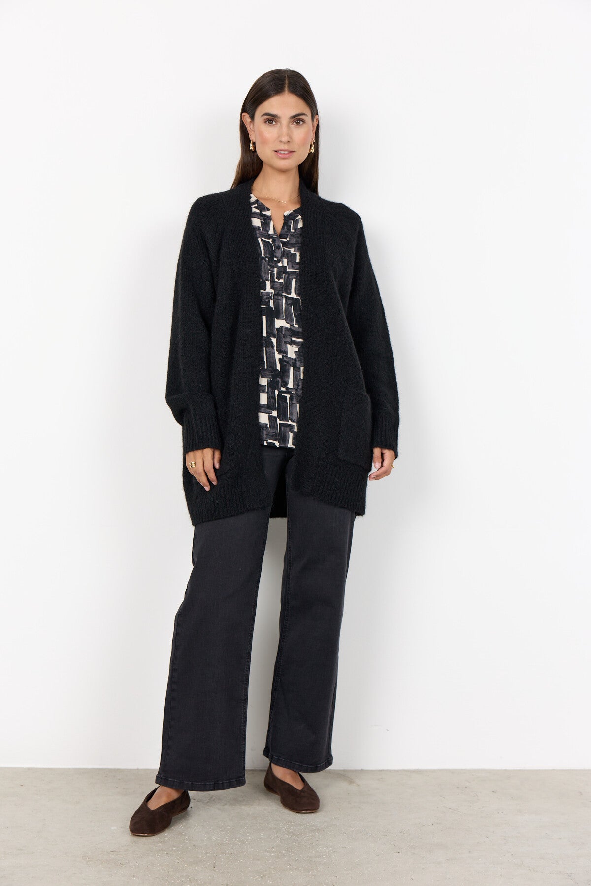 SC-GUNNA 13 Cardigan Svart