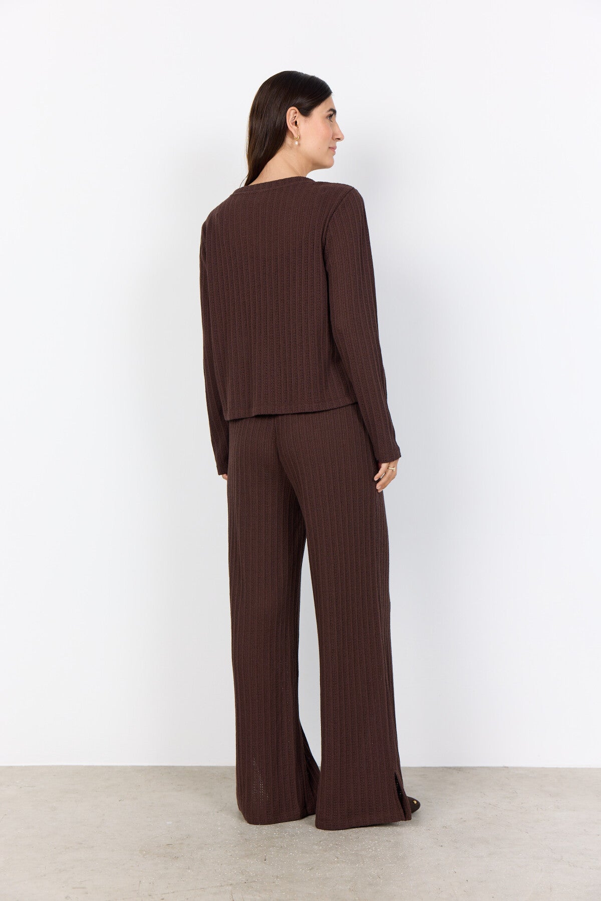 SC-SHONAS 3 Cardigan Mörkbrun