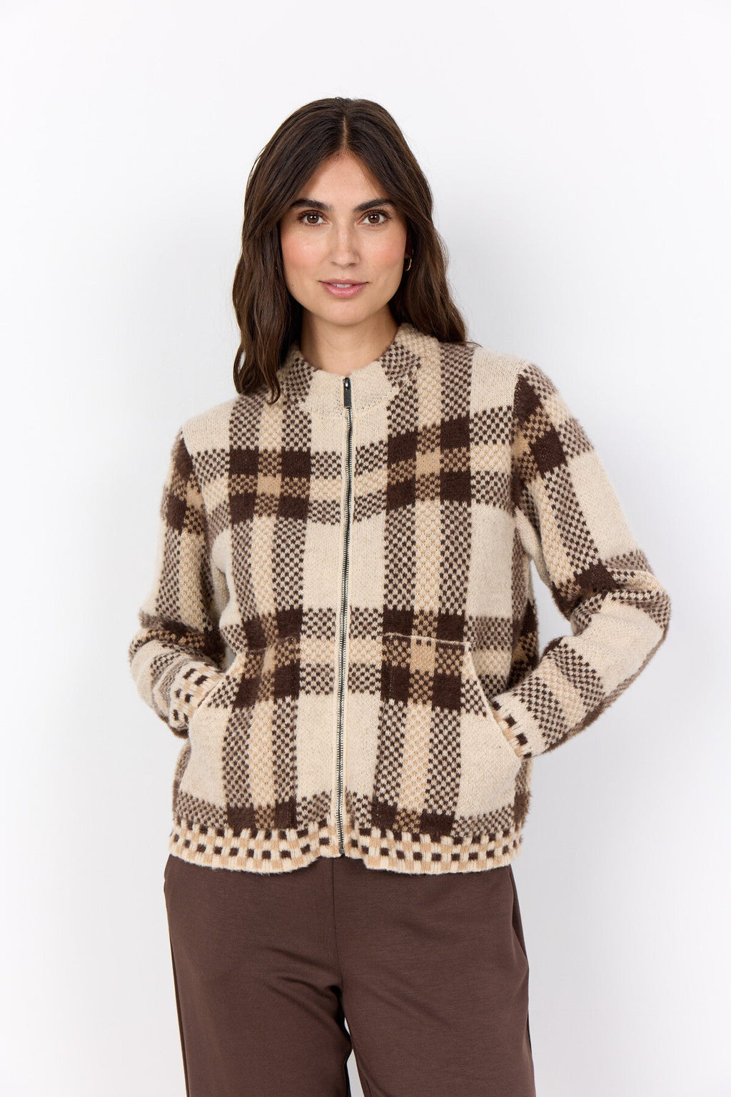 SC-VIBSA 2 Cardigan Mörk sand