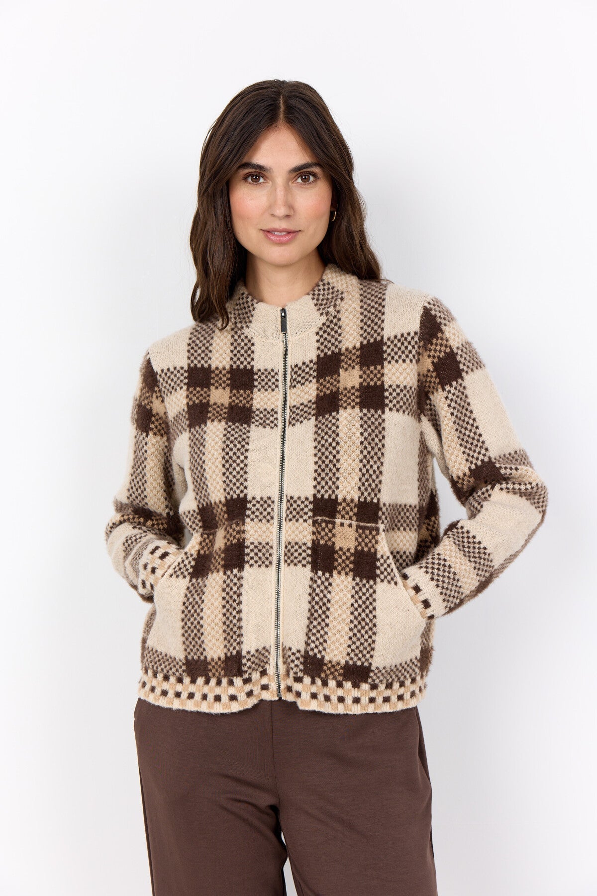 SC-VIBSA 2 Cardigan Mörk sand