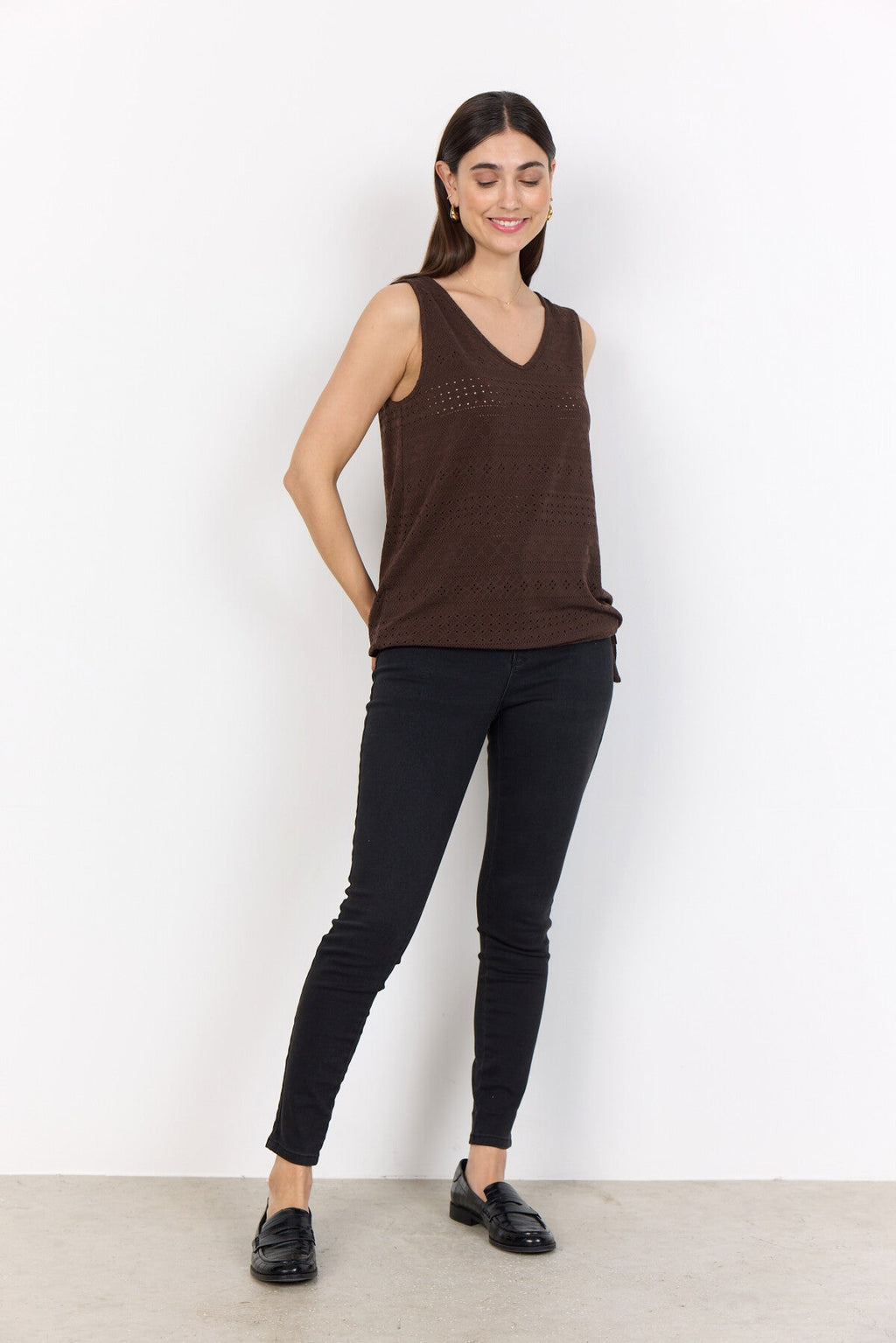 SC-SATINE 1 Topp Mörkbrun