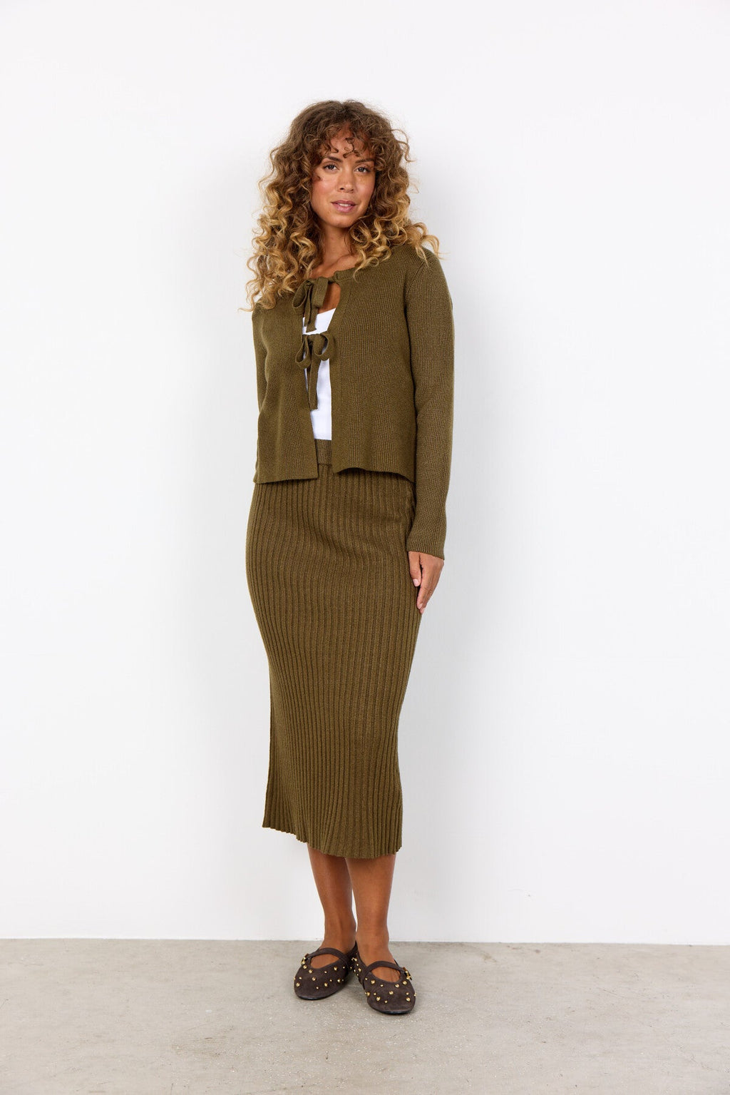 SC-KANITA 26 Cardigan Mörkgrön